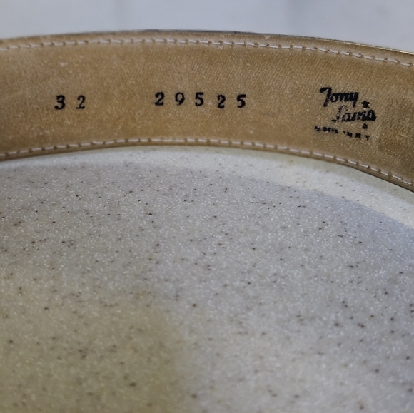 Vintage German Silver Western Belt Buckle and Tony Llama Belt - Picture 5 of 8